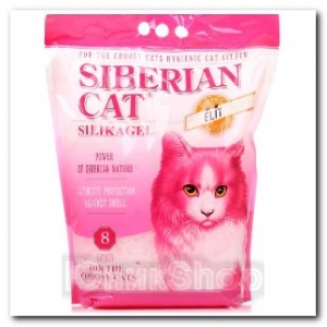 Наполнитель Сибирская Кошка для кошачьего туалета Элита для привередливых кошек силикагель розовые гранулы 8л
