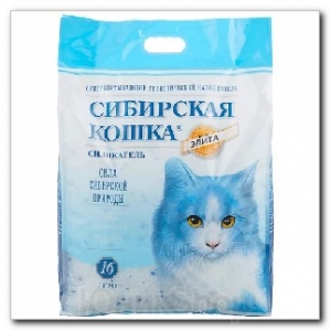 Наполнитель Сибирская Кошка для кошачьего туалета Элита силикагель синие гранулы 16л