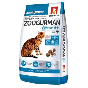 Корм Zoogurman Океаническая рыба для кошек 1,5кг