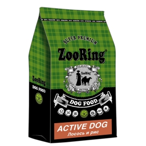 Корм ZooRing Active Dog Лосось и рис 10кг