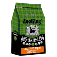 Корм ZooRing для собак Active Dog Standart (Актив Дог Стандарт) Птичий Микс и рис 10кг с хондрозащитными агентами
