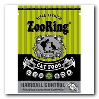 Корм ZooRing для кошек Hairball Control (Хаирбалл Контрол) 1,5кг контроль волосяных комочков