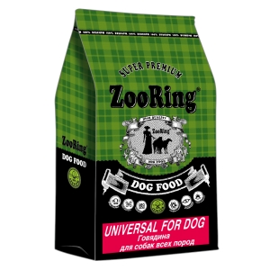Корм ZooRing Universal For Dog Говядина 10кг