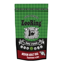Корм ZooRing для собак Medium Adult Dog (Медиум Эдалт Дог) Телятина и рис 2кг