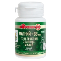 Биодобавка Формула-365 для собак Магний +В6 ПЕТ с экстрактом зеленых мидий (150таб)